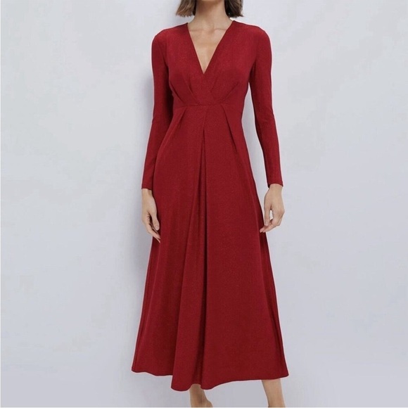 Tuckernuck Dresses & Skirts - Tuckernuck Hyacinth House Angelina Gown Red Shimmer V Neck Dress Sz XXL NEW